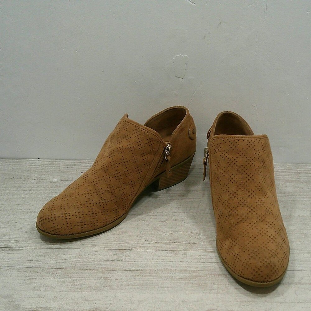 Dr. Scholl's Brown faux leather Perforated Bandit Shooties Ankle Boots Size 6.5